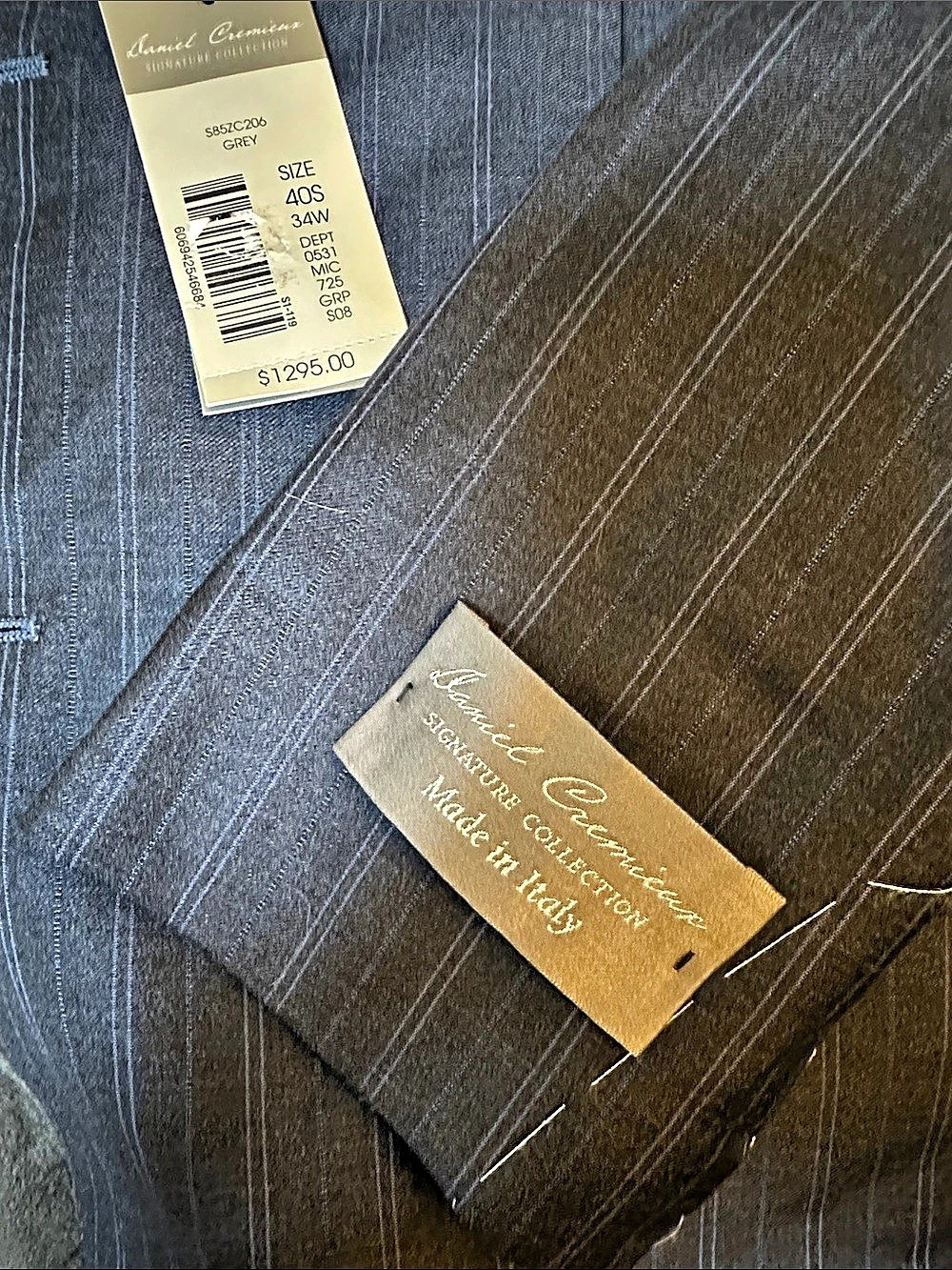 NWT Daniel Cremieux Signature Collection Pinstripe Suit in Gray Size 40S